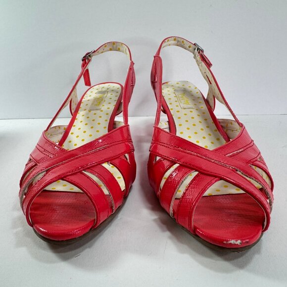 Bait Footwear Coral Pink Sling Back Peep Toe Cut Outs Heels sz 10 - Picture 3 of 11